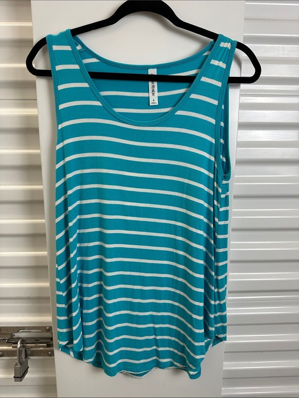 ZENANA  Teal & White Stripe Tank Top - Undetermined Brand